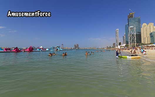 AquaFun Water Park at Marina Beach in Dubai, UAE