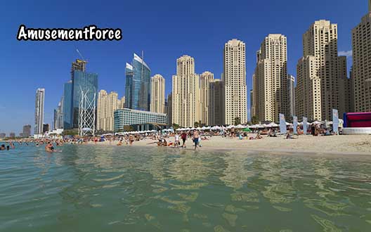 AquaFun Water Park at Marina Beach in Dubai, UAE