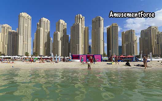 AquaFun Water Park at Marina Beach in Dubai, UAE